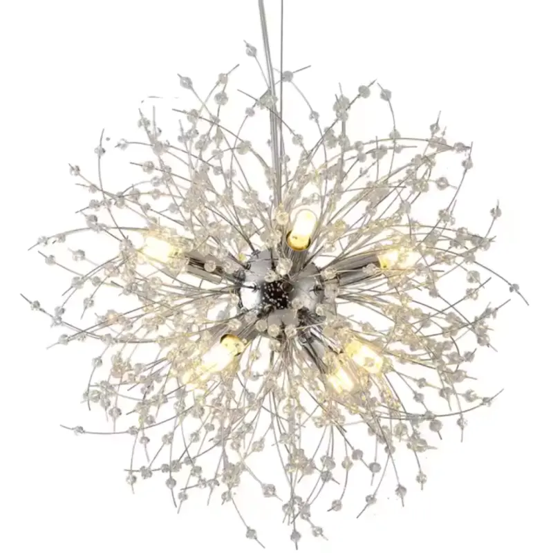 Previzualizare 2: Candelabru Cristal Schonbrunn, 6x G9, Diametru 40cm, Crom Lucios, Inaltime Reglabila