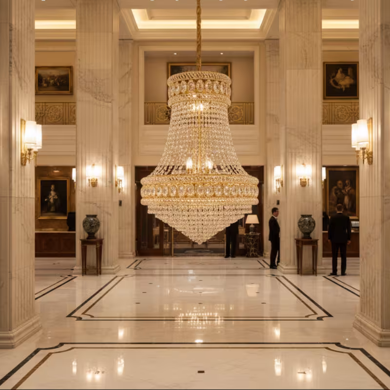 Previzualizare 3: Candelabru Cristal EMPIRE Eleganza 10xE14, D50 cm, Auriu, Inaltime Reglabila, Metal si Cristal