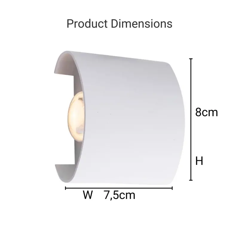 Previzualizare 3: Fantas Aplica LED de Exterior si Interior, 2 Surse x 1W, IP65, Metalic, Alb, 3000K