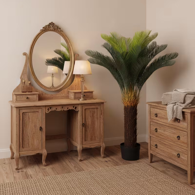 Previzualizare 3: Planta Artificiala Copac Tip Palmier, 36 frunze, 115 cm, Verde, cu Ghiveci