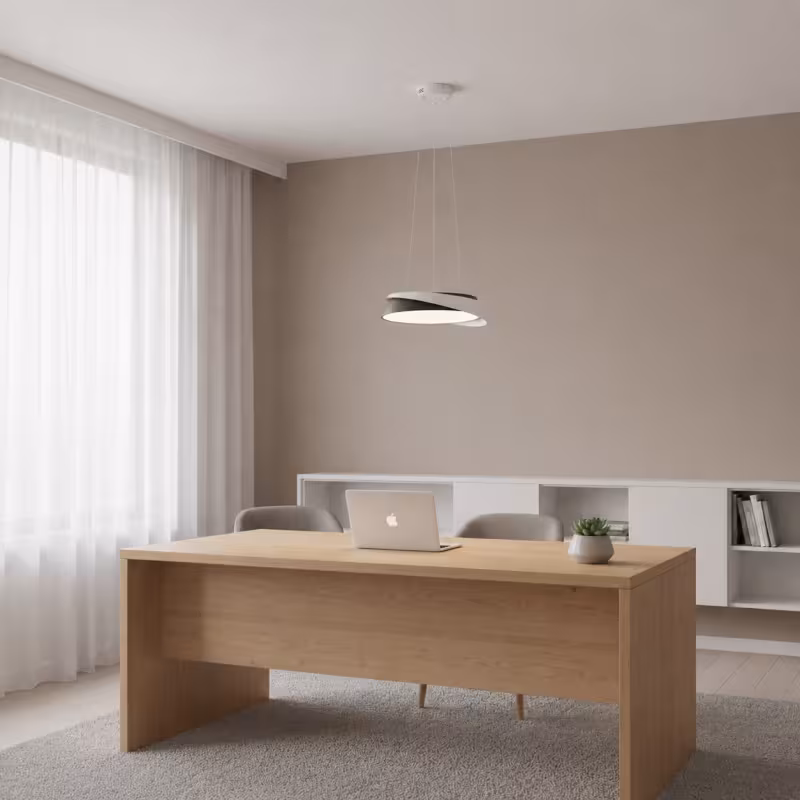 Lustra LED cu telecomanda SCHECTE, 3000K/4000K/6000K, 96W, Metal si Plastic, Alba+Neagra