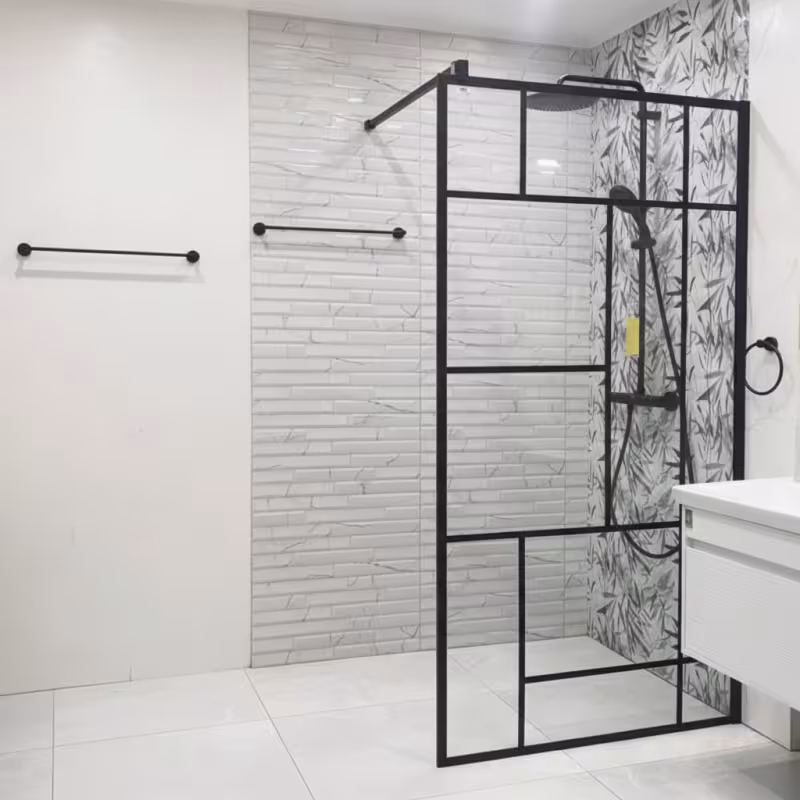 Previzualizare 3: Paravan de dus Walk-In MANITOBA, 70x195cm, Metal si Sticla, Transparent si Negru