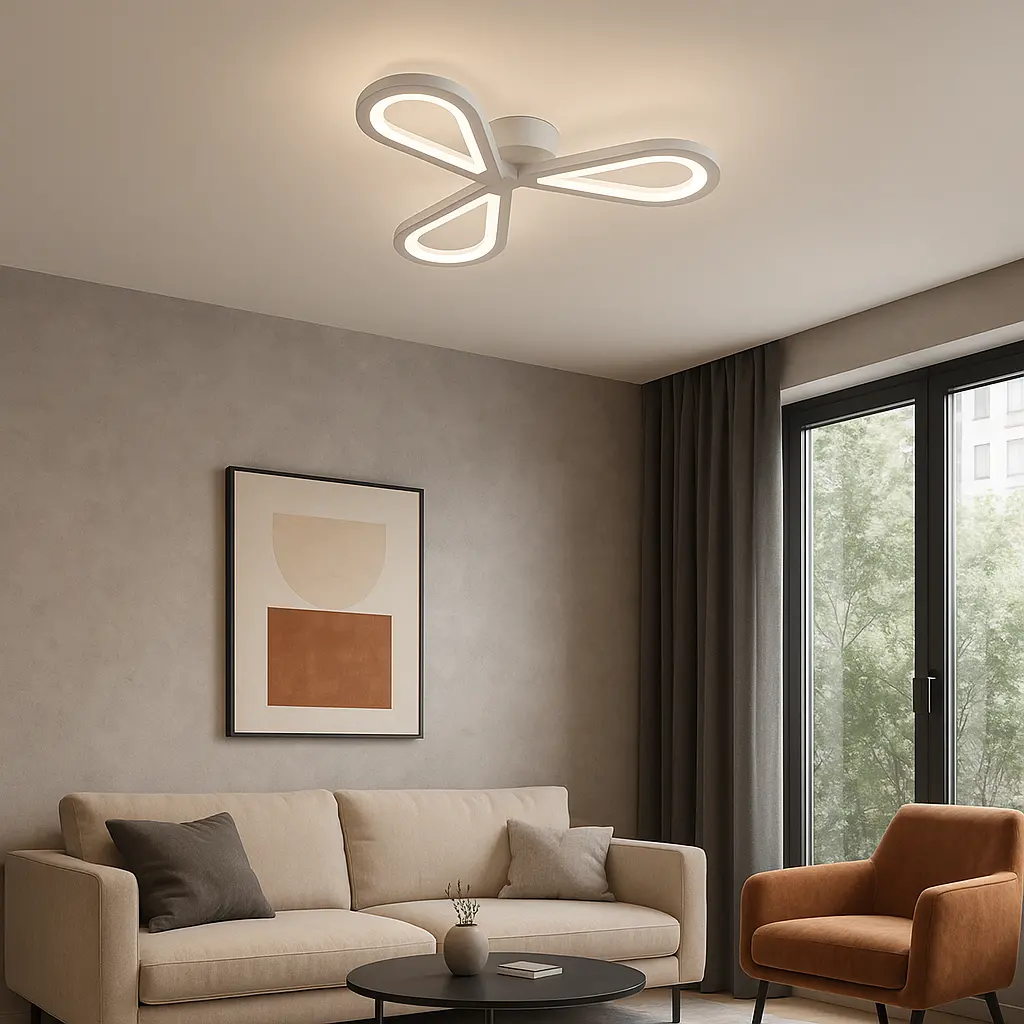 Lustra LED AURALIUS 18W, 3 Petale, lumina Neutra, 4000K, Alb