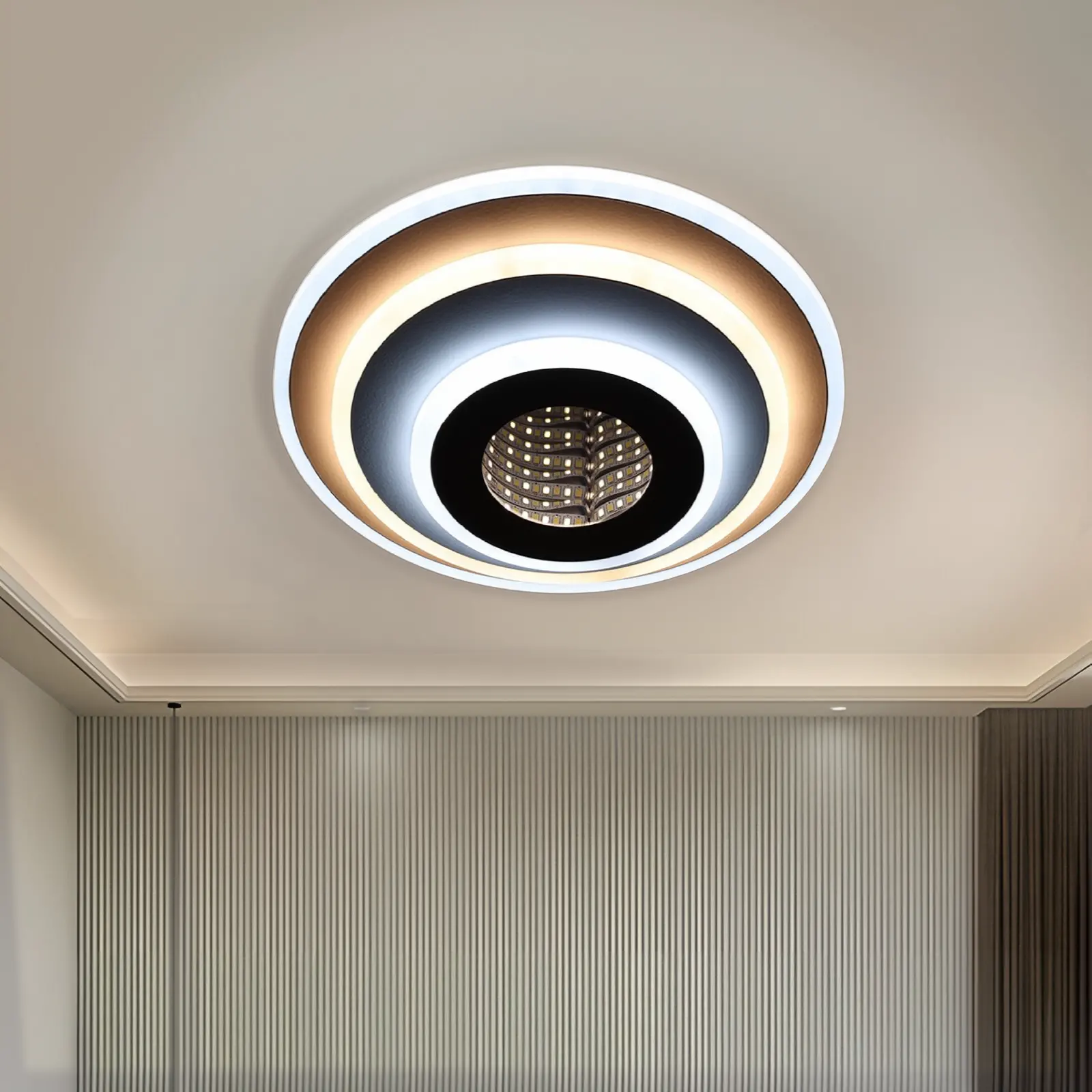 Lustra LED NEXA ROTUND 3D 39W, lumina Rece/Calda/Neutra, Alb