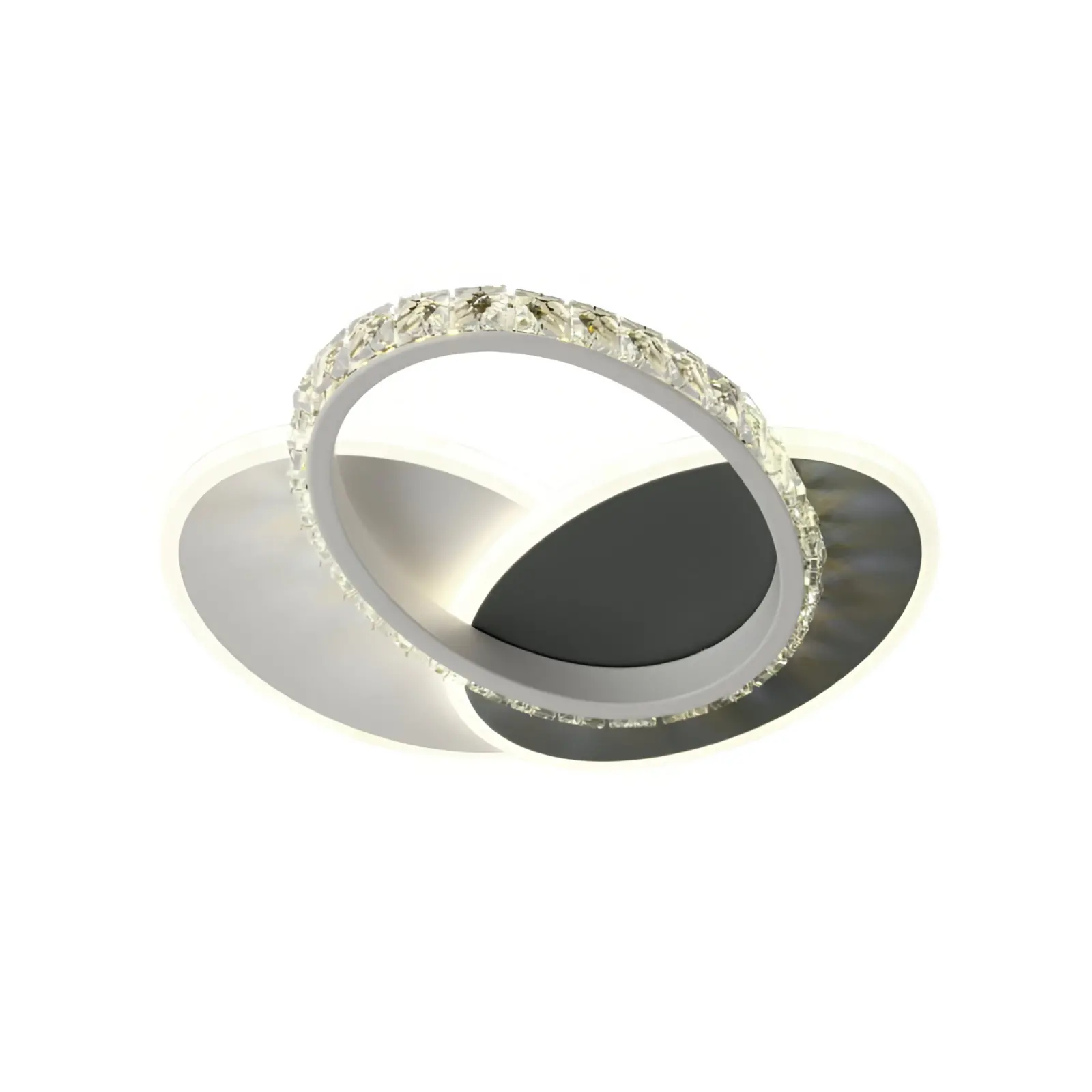 Lustra LED cu cristal PRISMIQ 39W, 3 Ovale, lumina Rece/Calda/Neutra, Negru