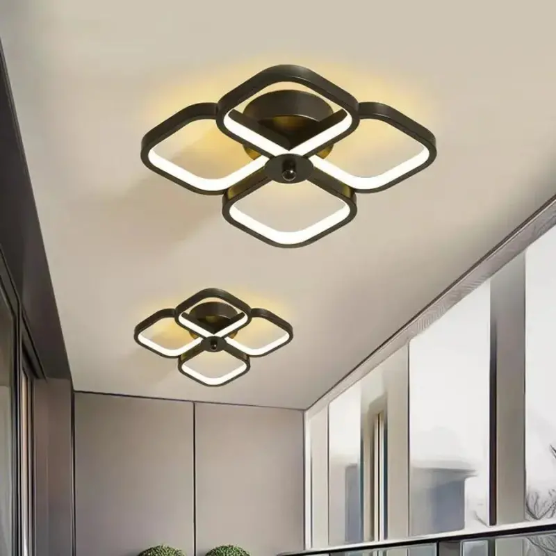 Previzualizare 3: Lustra LED VERTEX Tesser 34W, 4 Patrate, lumina Rece/Calda/Neutra, Negru