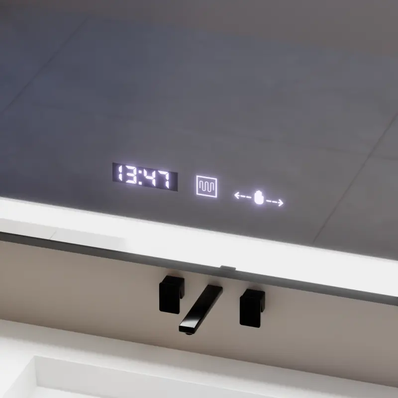 Previzualizare 4: Oglinda LED Rectangulara, 80x60cm, Verite Majeste Noir Motion Glow Marcello, Sistem Dezaburire, Ceas & Termometru, Dimabila