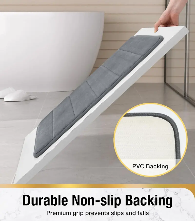 Previzualizare 3: Covoras de Baie, 50x80 cm, Gri, Antiderapant, Absorbant