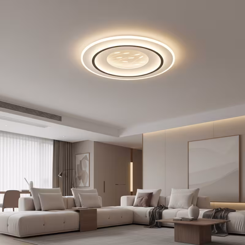 Lustra LED cu telecomanda LINEA 125W, Ø50cm, Rotunda, lumina Rece/Calda/Neutra, Dimabila, Negru