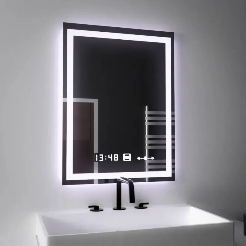 Previzualizare 4: Oglinda LED Rectangulara, 45x60cm, Verite MotionGlow Marcello, Sistem Dezaburire, Ceas & Termometru, Dimabila