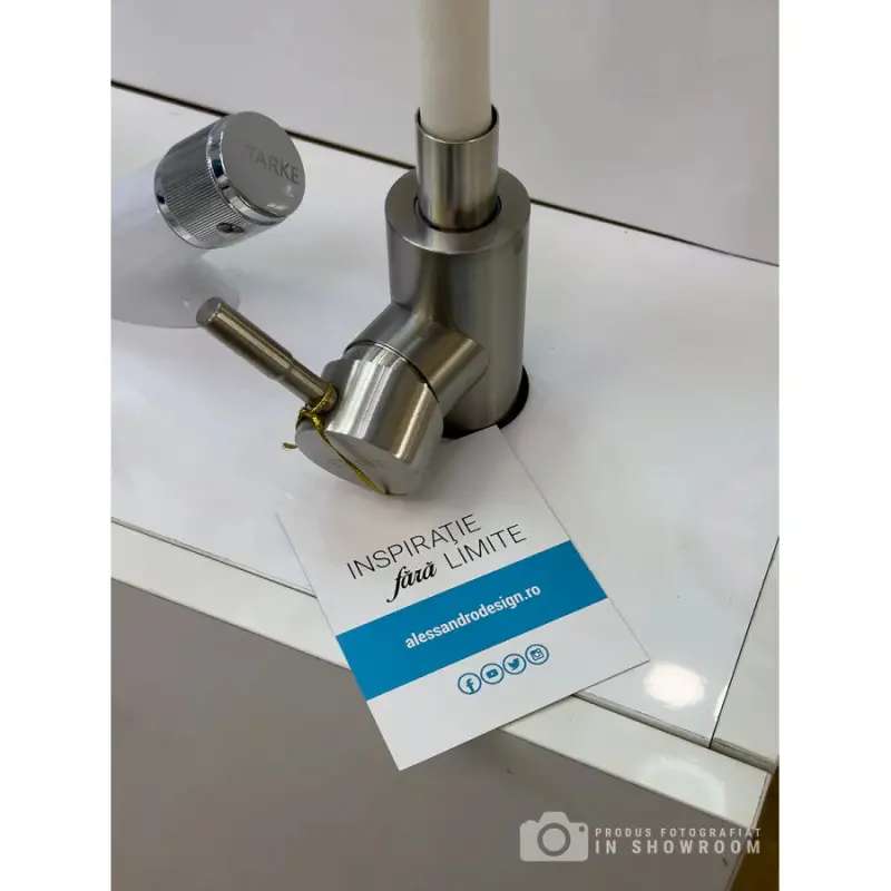 Previzualizare 3: Baterie cu Pipa Flexibila, Inox SUS304, Satinat si Alb, CF025WH