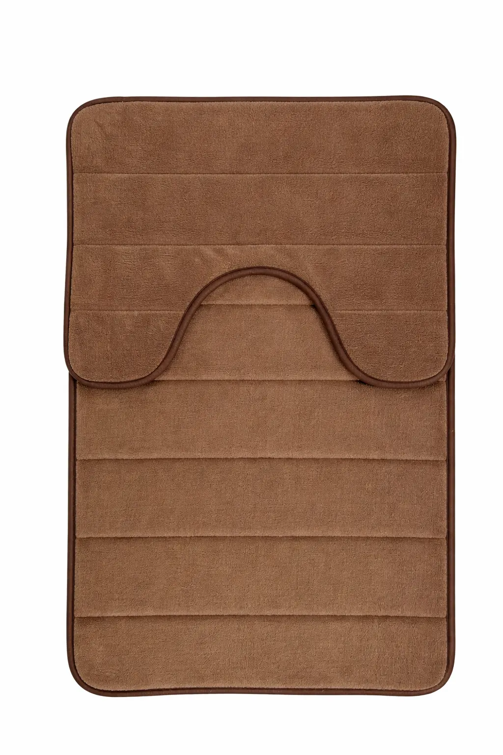 Covorase de Baie, 80x50 cm / 50x40 cm, Maro, Antiderapant, Absorbant, Set 2 bucati