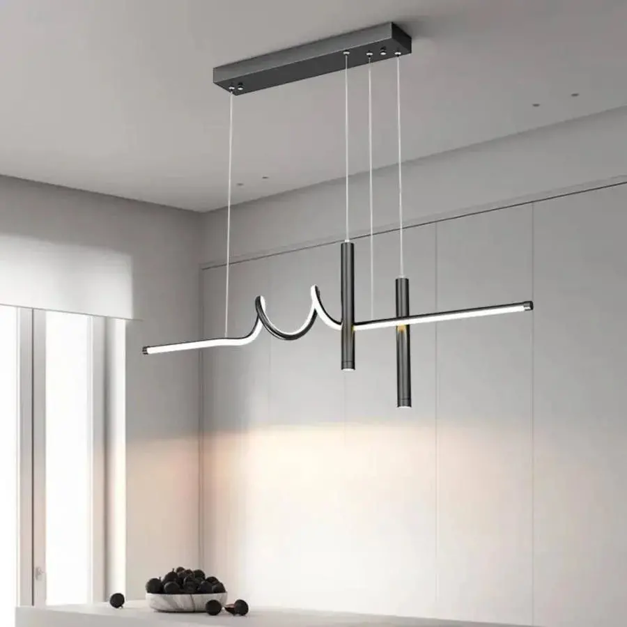 Lustra LED suspendata cu telecomanda DANNA 35W, lumina Rece/Calda/Neutra, Dimabila, Negru, Inaltime Reglabila