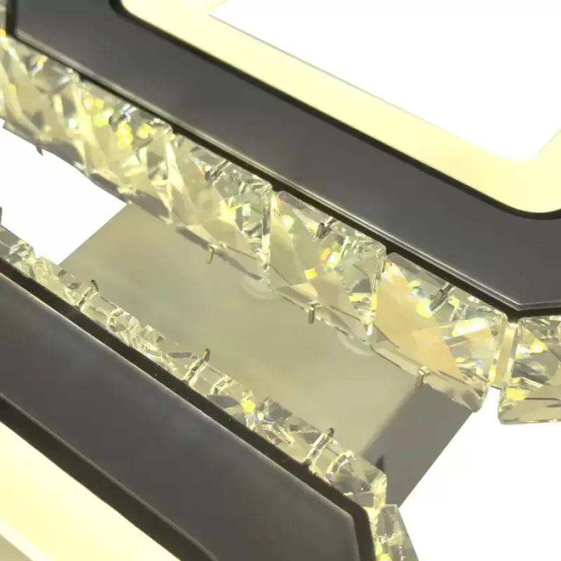 Previzualizare 2: Lustra LED cu telecomanda si cristal QUADRIS 41W, 2 Patrate, lumina Rece/Calda/Neutra, Dimabila, Alb