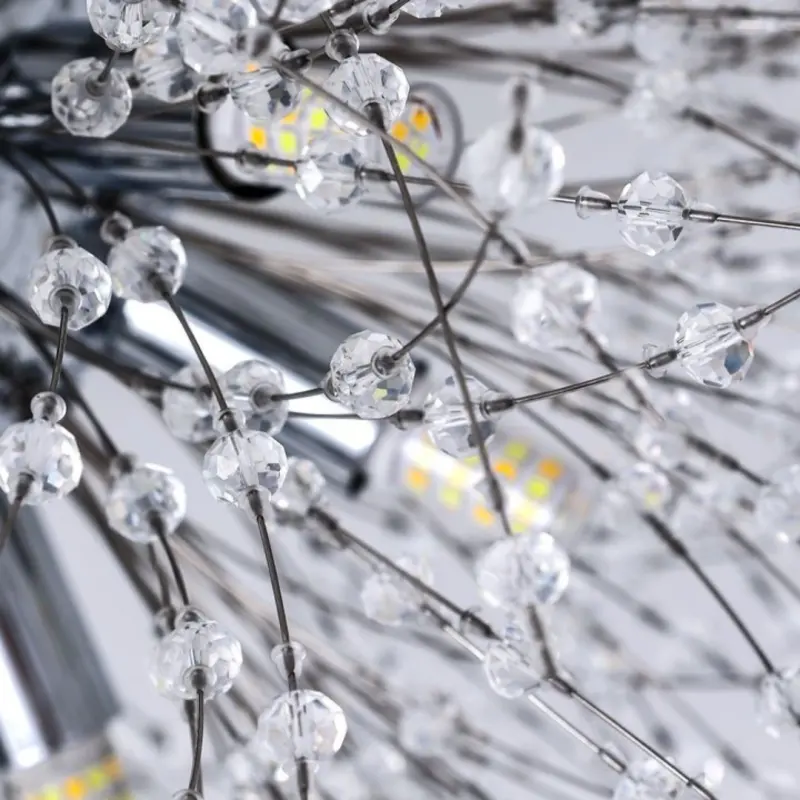 Previzualizare 3: Candelabru Cristal Schonbrunn, 6x G9, Diametru 40cm, Crom Lucios, Inaltime Reglabila