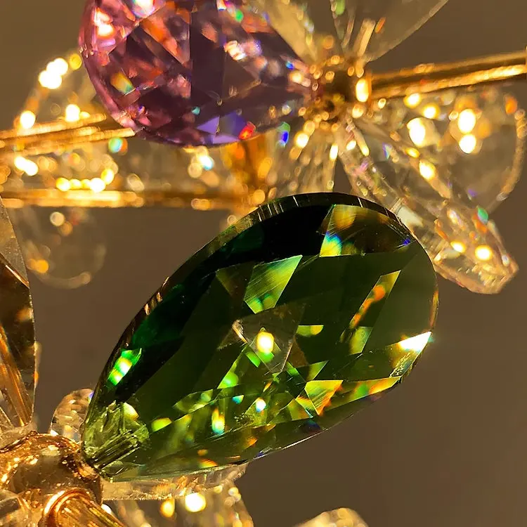 Previzualizare 2: Candelabru Cristal FloraLux, 24xG4, Auriu si Cristale , 52cm, Inaltime Reglabila