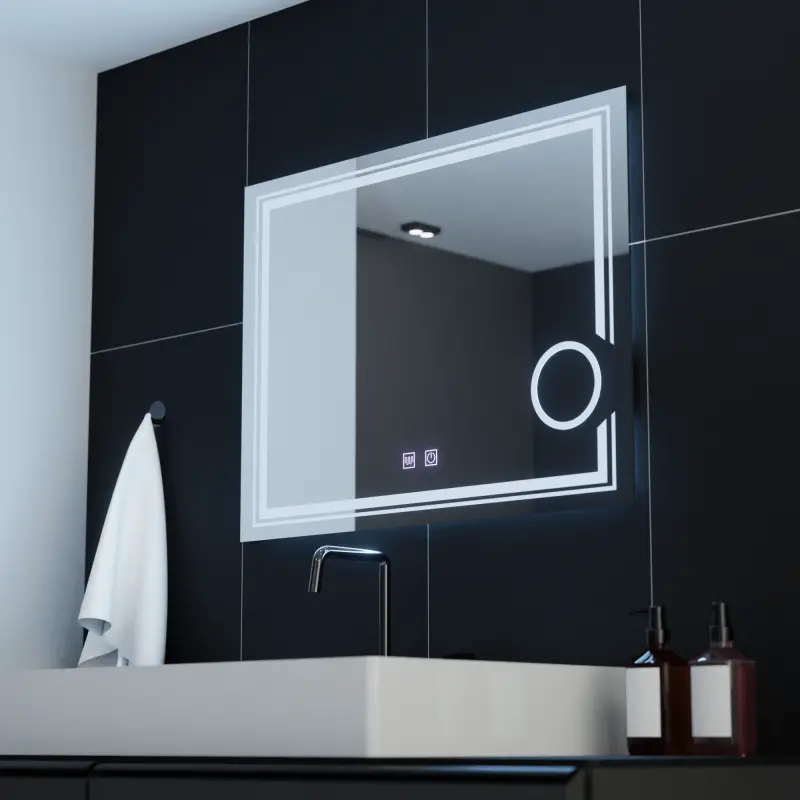 Previzualizare 4: Oglinda LED Rectangulara, 80x60cm, CANTO Touch, Sistem Dezaburire, Dimabila