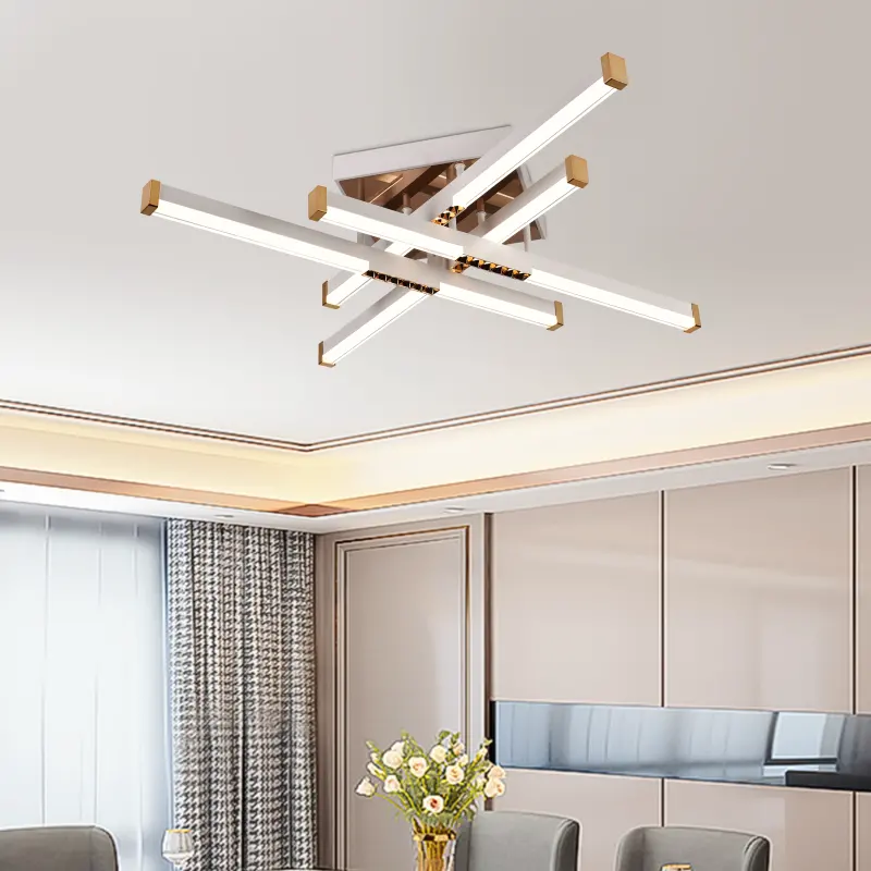 Previzualizare 3: Lustra LED cu Telecomanda AXIAL, 54W, 4 Elemente, Lumina Rece/Clada/Neutra, Dimabila, Alb