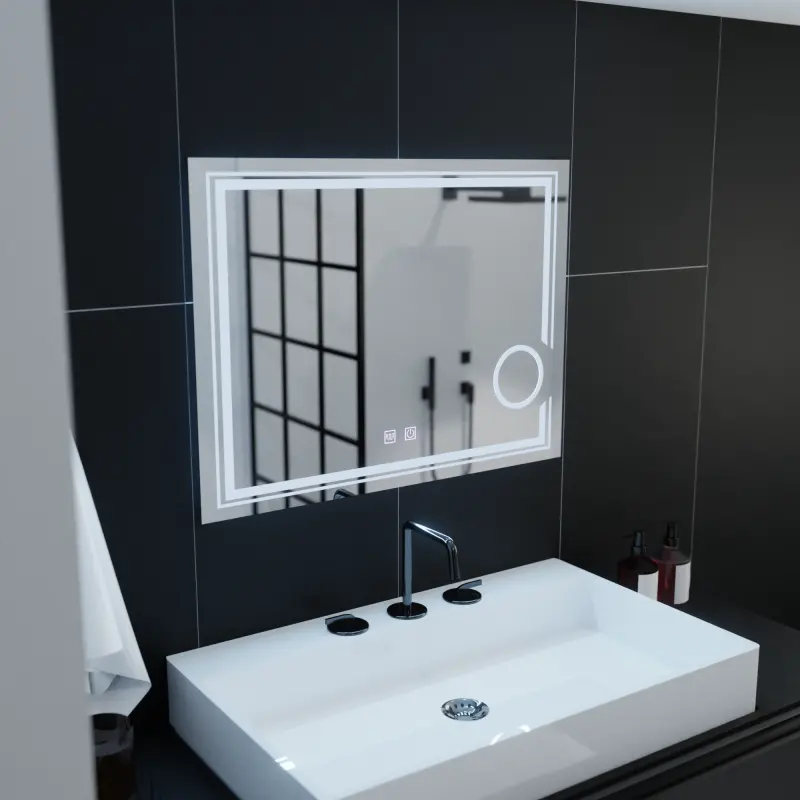 Previzualizare 3: Oglinda LED Rectangulara, 80x60cm, CANTO Touch, Sistem Dezaburire, Dimabila