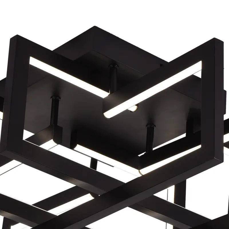 Previzualizare 4: Lustra LED cu telecomanda 96W, 4 Elemente, lumina Rece/Calda/Neutra, Dimabila, Negru