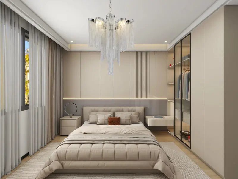 Previzualizare 2: Candelabru Aurora, 4xE14, Diametru 43 cm, Inaltime 68 cm, Crom Lucios, Metal