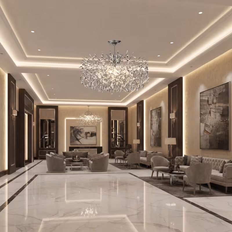 Previzualizare 2: Candelabru Cristal PROWES Regalis, 14xE14, D80 cm, Crom Lucios, Inaltime Reglabila, Metal si Cristal