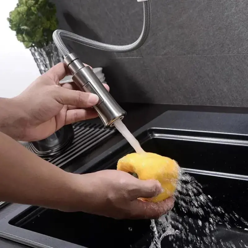 Previzualizare 2: Baterie Bucatarie cu Dus Extractibil, Inox SUS304, Satinat, CF023