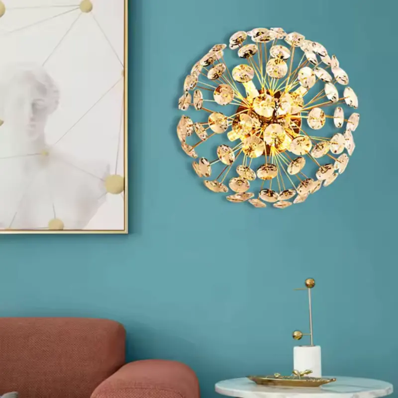 Previzualizare 2: Candelabru Cristal MINUE, 4x G9, Diametru 35cm, Auriu Lucios