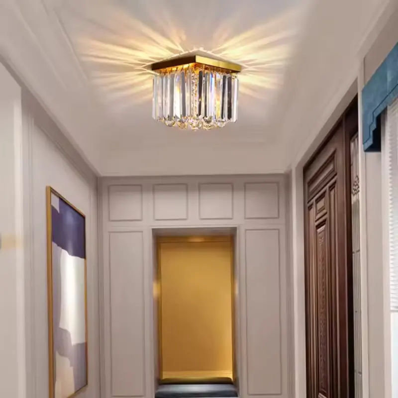 Previzualizare 3: Lustra Cristal MARTINEZ Linear Luxe, Diametru 35cm, 4x E14, Auriu Lucios