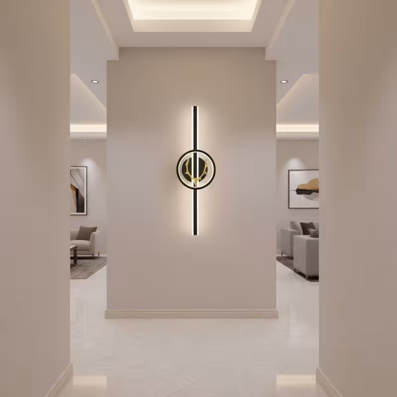 Aplica LED Decorativa CERBOS, 42W, 60cm, Lumina Calda / Neutra/ Rece, Negru, Metal si Acril