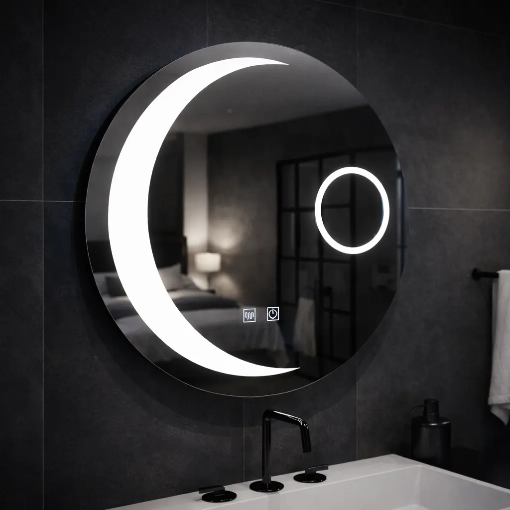 Oglinda LED Rotunda, 70cm, Orbis Touch, Sistem Dezaburire, Dimabila