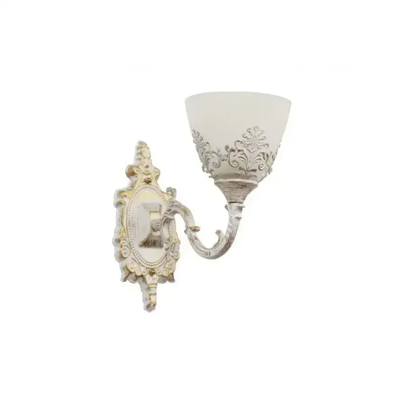 Aplica Rustic COTTAGE, 1xE27, Alb, Metal si Sticla