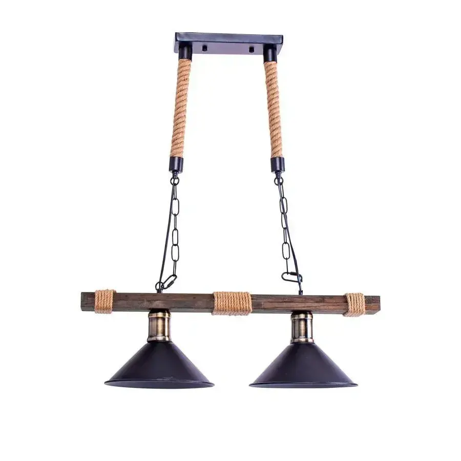 Lustra Traditionala, 2xE27, Maro, Metal si Sfoara
