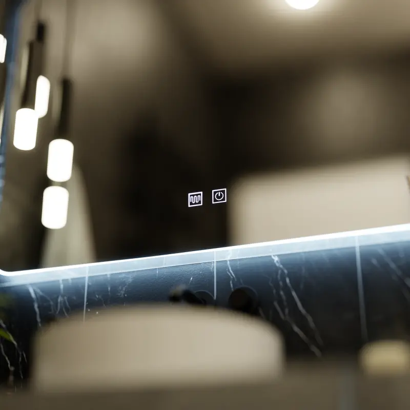 Previzualizare 2: Oglinda LED Dreptunghiulara ARTEA Touch, 80X60cm, Sistem Dezaburire, Dimabila, Lumina Race 6000K