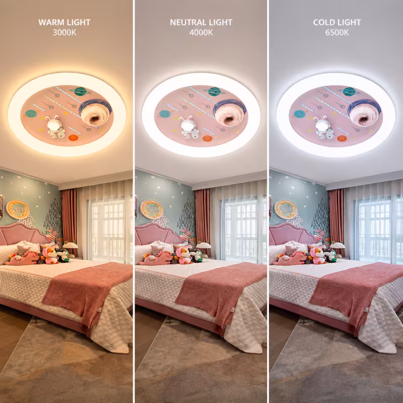 Previzualizare 4: Lustra LED CONSTELATION cu telecomanda 63W, Diametru 50cm, lumina Rece/Calda/Neutra, Roz