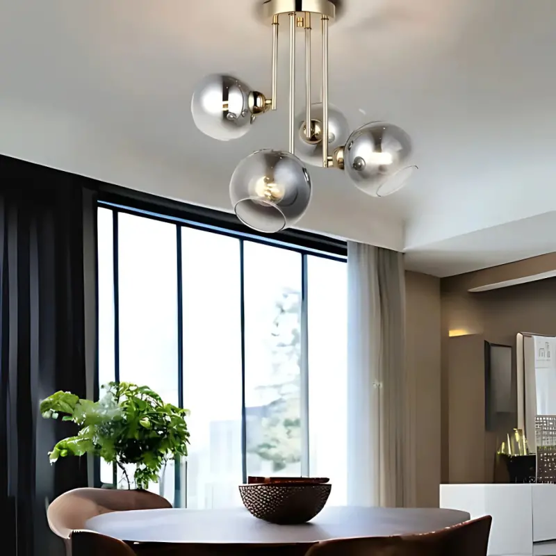 Previzualizare 3: Lustra cu bec moderna MODUS, 4x E27, Auriu, Metal