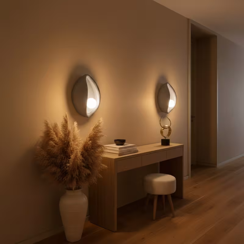 Aplica Decorativa CONCHA, 30x35cm, 1xE27, Polistiren, Gri