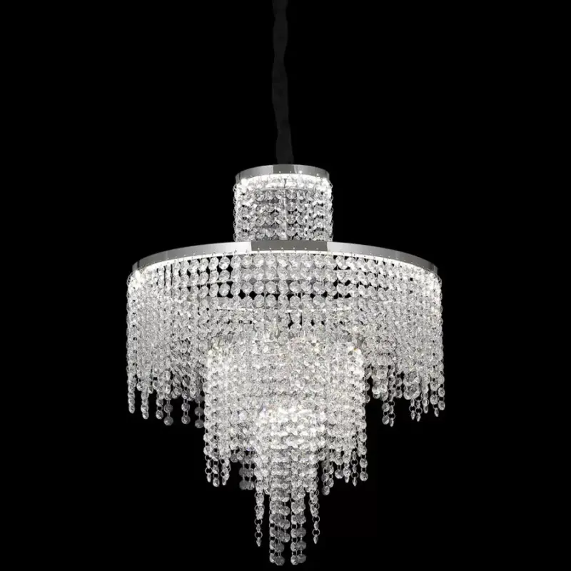Previzualizare 2: Candelabru LED Cristal cu Telecomanda Oscar 59W Dimabil Argintiu