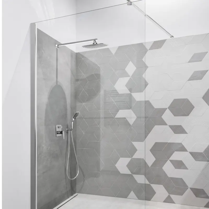 Previzualizare 2: Paravan dus Walk-In 120x195 cm, sticla securizata 8 mm, transparenta, profil metalic rezistent