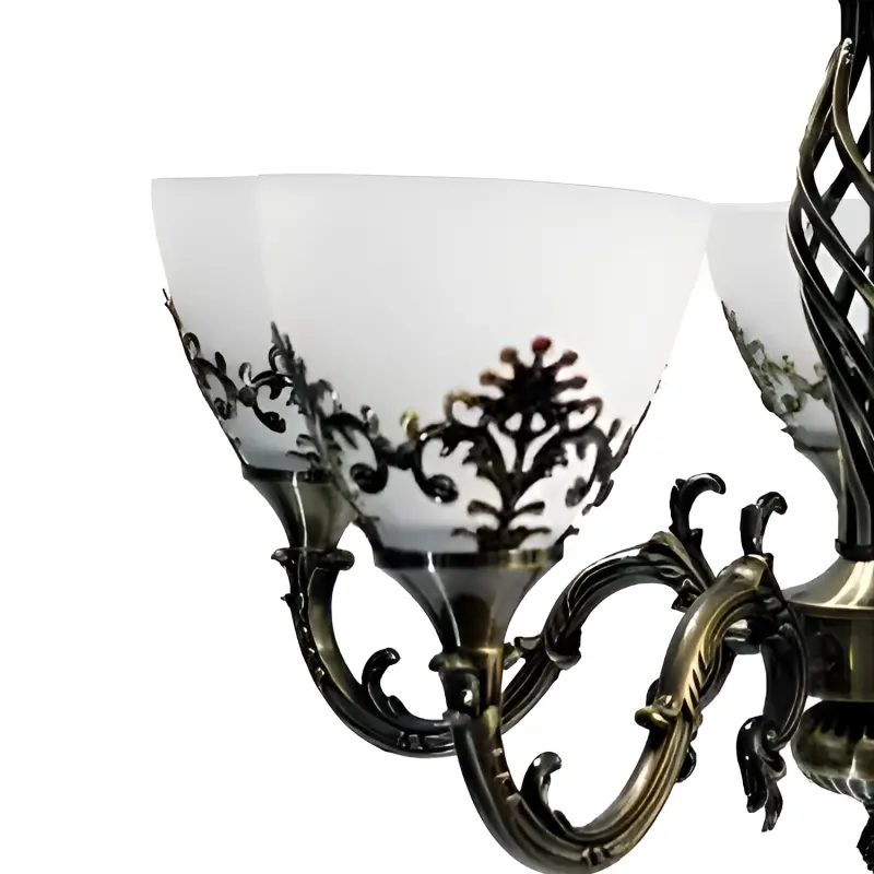 Previzualizare 2: Lustra Rustic COTTAGE, 5XE27, Bronz Antichizat, Metal si Sticla