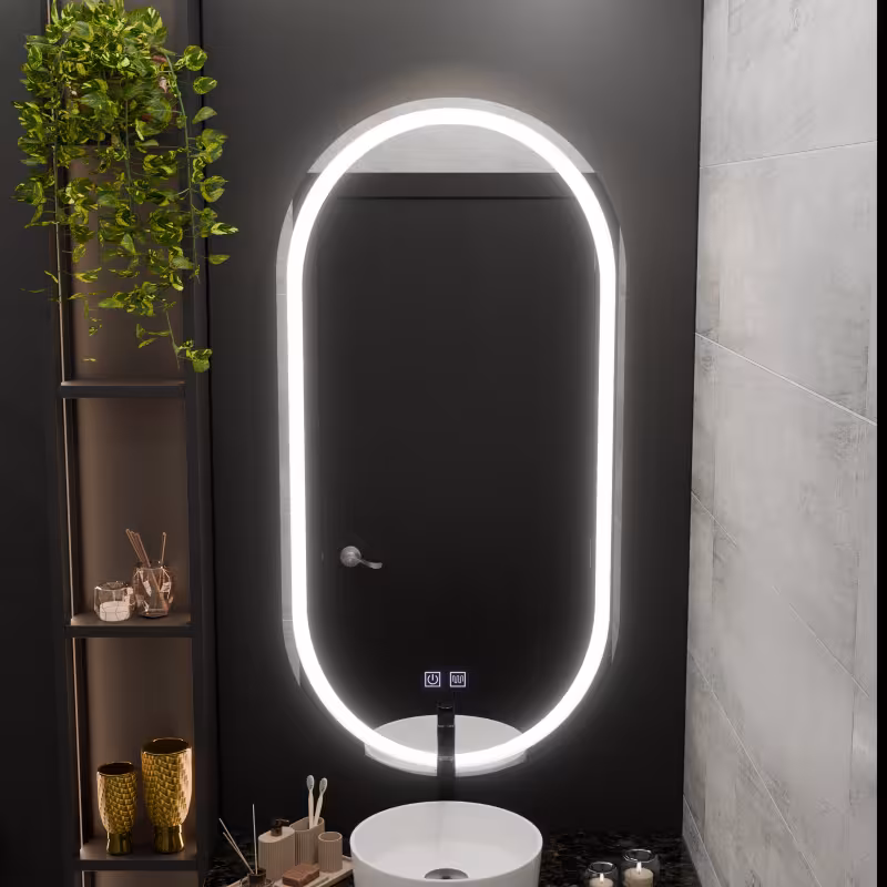 Previzualizare 4: Oglinda LED Ovala, 50x100cm, Velara Touch, Sistem Dezaburire, Dimabila