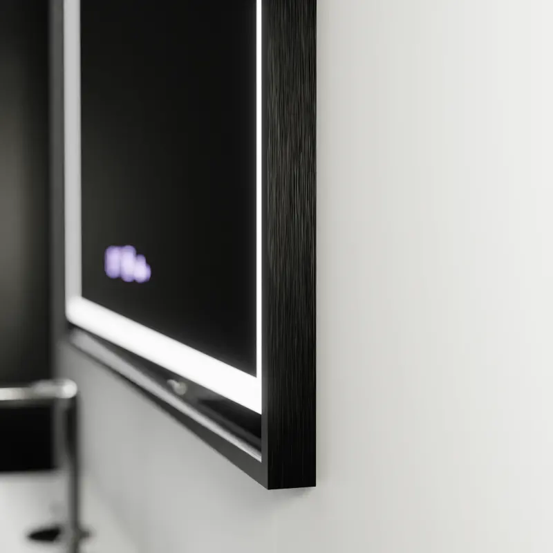 Previzualizare 2: Oglinda LED Rectangulara, 80x60cm, Verite Majeste Noir Motion Glow Marcello, Sistem Dezaburire, Ceas & Termometru, Dimabila