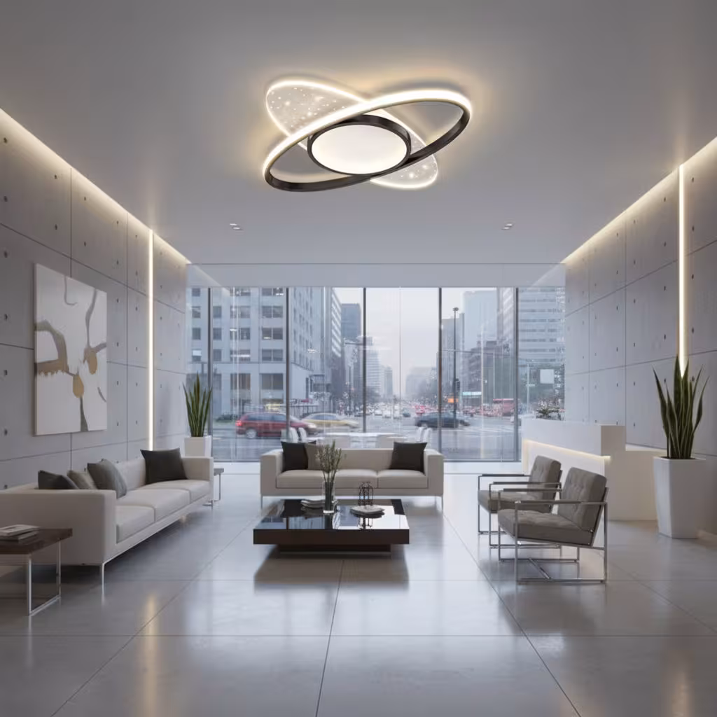 Lustra LED cu telecomanda VARIO 69W, Oval , lumina Rece/Calda/Neutra, Dimabila, Negru