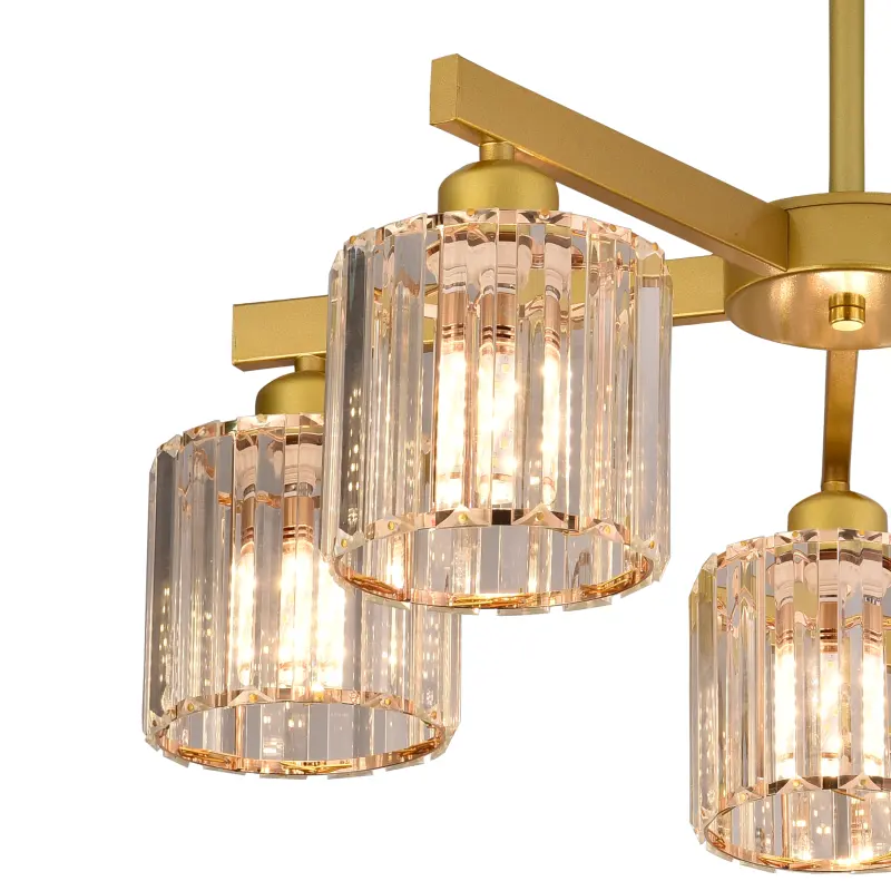Previzualizare 2: Lustra Clasica Moderna LC110/5GD cu Cristal, 5xE27, Auriu, Metal si Cristal