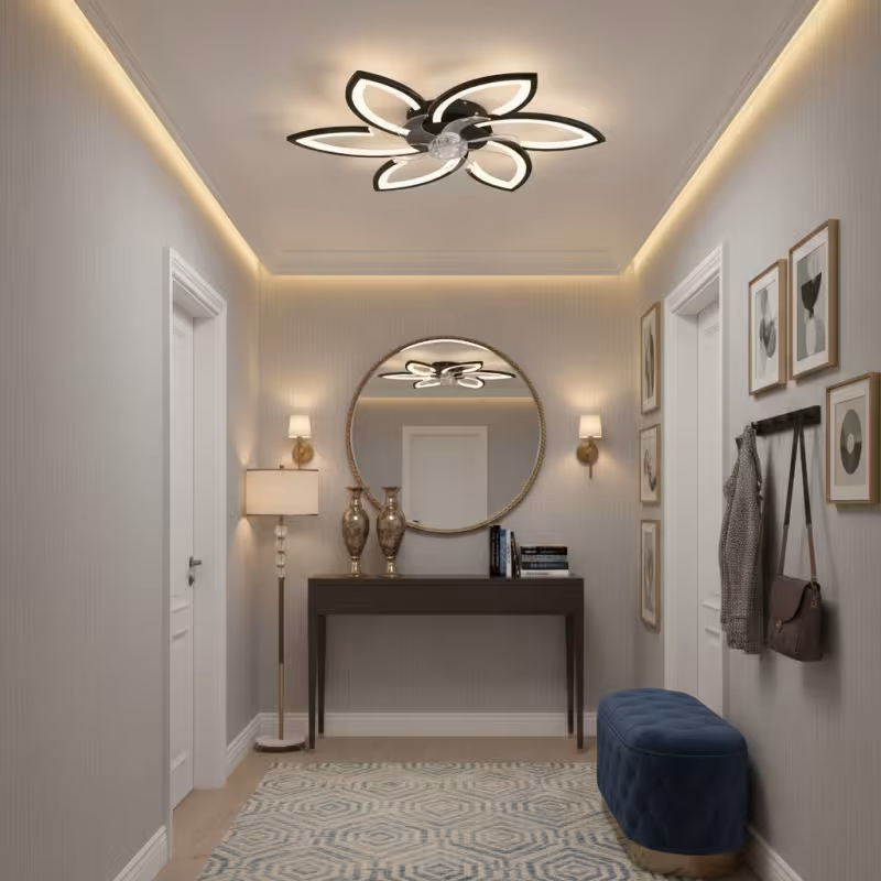 Previzualizare 3: Lustra LED Ventilator ANEMO cu Telecomanda, 36W, D76.5cm, Lumina Rece/Neutra/Calda, Metal si Plastic, Negru
