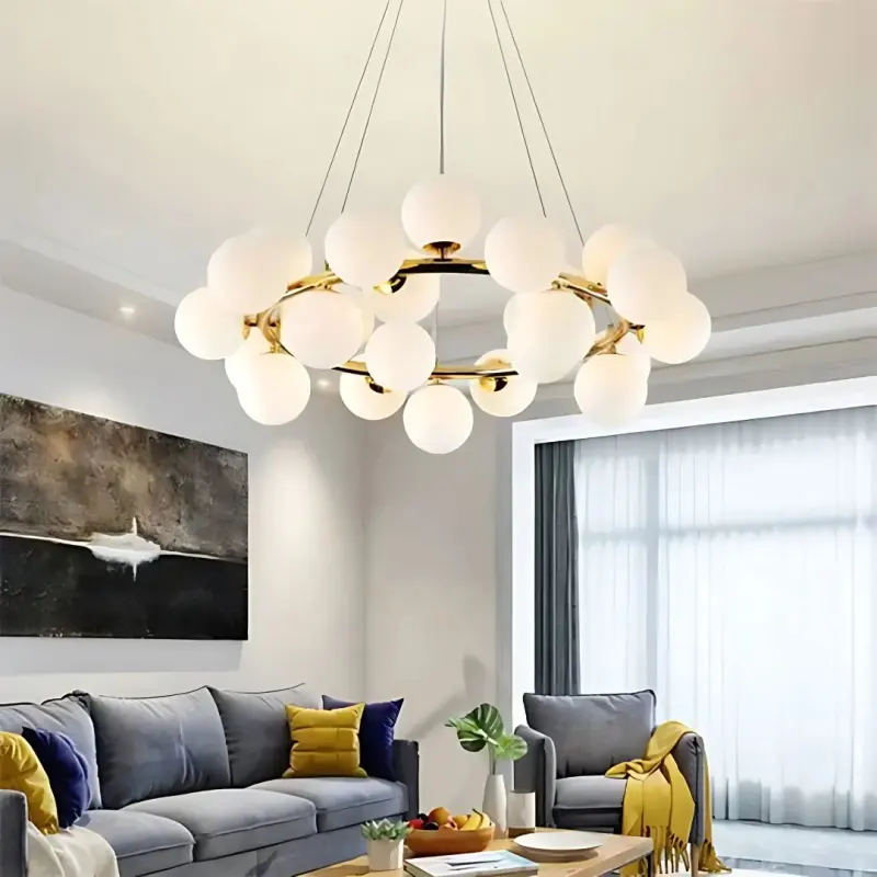 Previzualizare 2: Lustra LOFT Chamber, 25x G9, Alb Auriu, Metal, Inaltime Reglabila, Modern