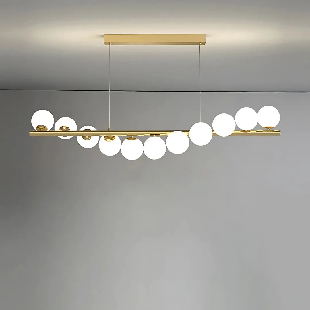 Lustra LOFT Hall, 11x G9, Alb Auriu, Metal, Inaltime Reglabila, Elegant