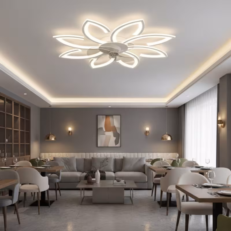 Previzualizare 2: Lustra LED Ventilator ANEMO cu Telecomanda, 48W, D87cm, Lumina Rece/Neutra/Calda, Metal si Plastic, Alb