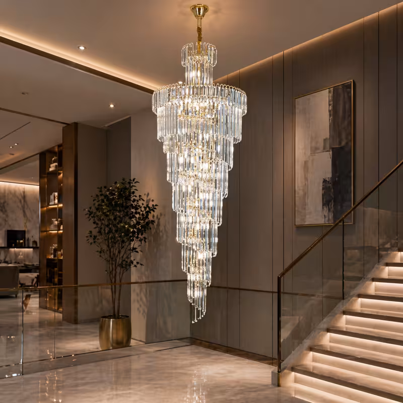 Previzualizare 4: Candelabru Cristal BELLARIVA 27xE14, D60 cm, Auriu, Metal si Cristal