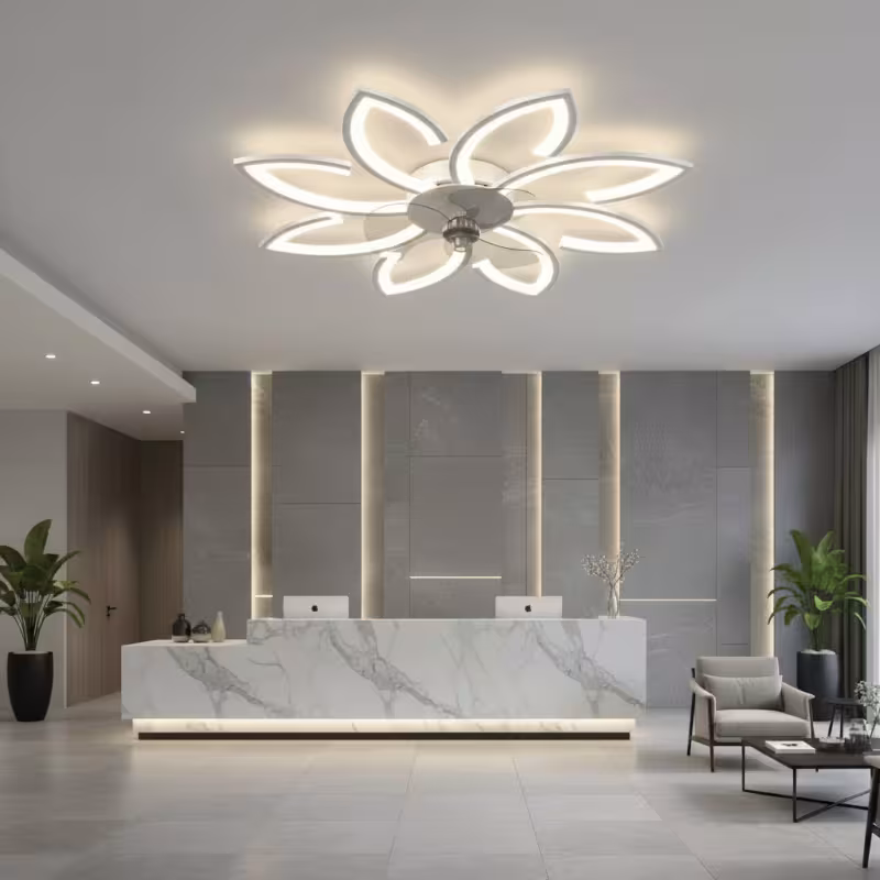 Previzualizare 4: Lustra LED Ventilator ANEMO cu Telecomanda, 48W, D87cm, Lumina Rece/Neutra/Calda, Metal si Plastic, Alb